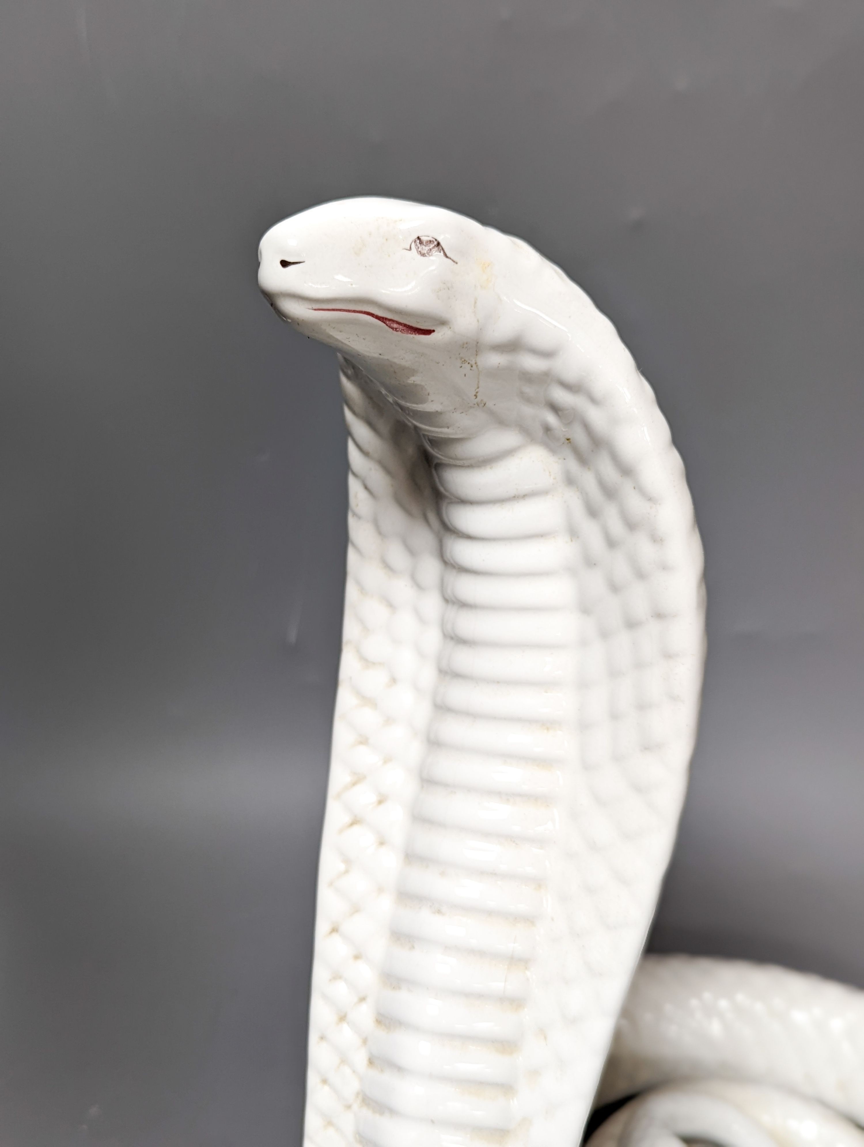 An Italian porcelain Cobra attributed to Tommaso Barbi, circa 1970's. 35cm